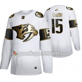 Nashville Predators Craig Smith 15 Adidas 2019-2020 Golden Edition Wit Authentic Shirt - Mannen